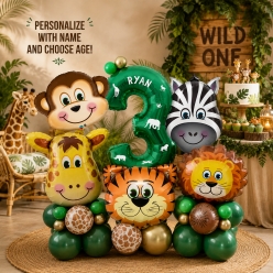 Safari 6 FT Airfill Personalized Balloon Column Kit